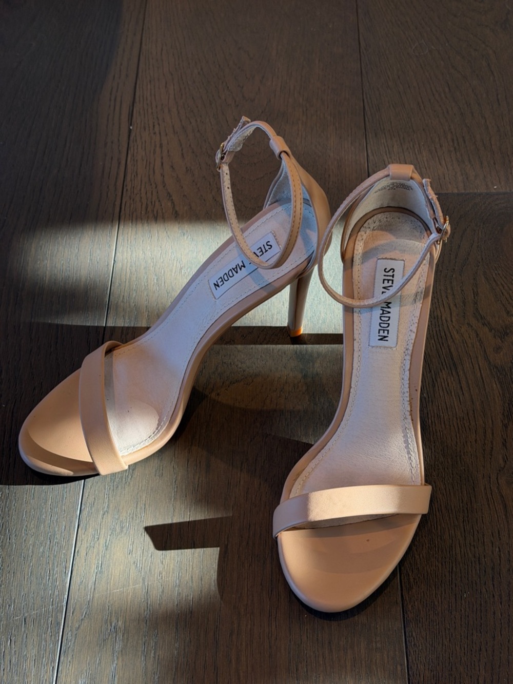 Steve Madden Neutral Single-Band Ankle-Strap Heels